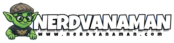 Nerdvana Man Logo Wit Horizontaal